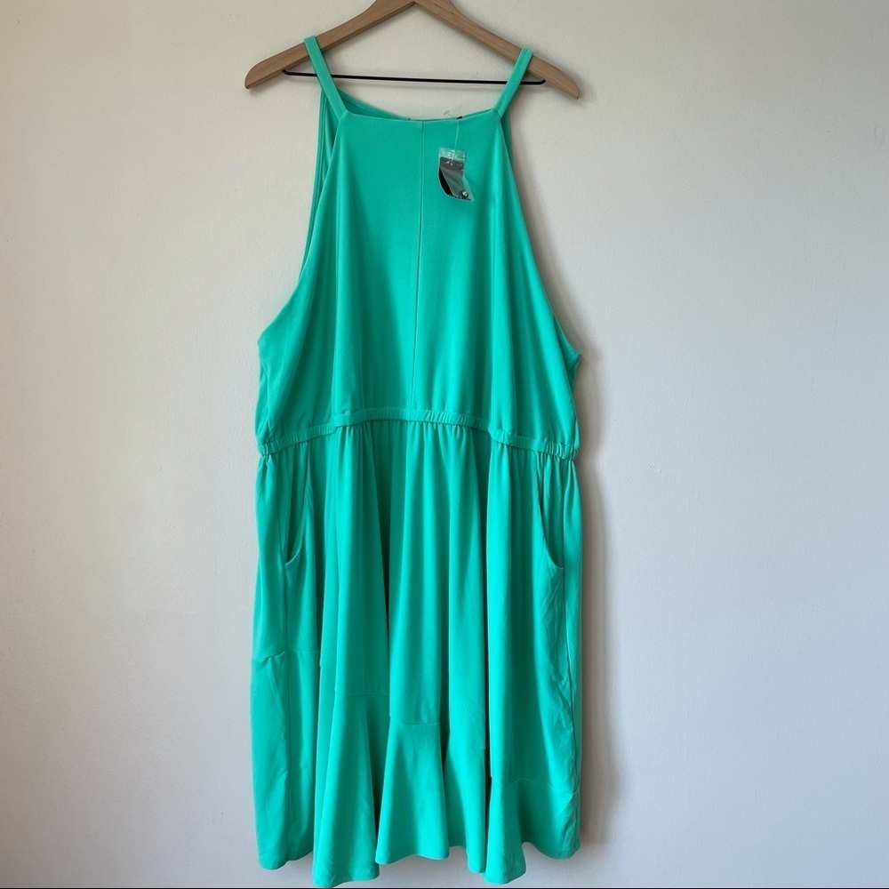Torrid Green Sleeveless Synched Waist Dress with Pockets